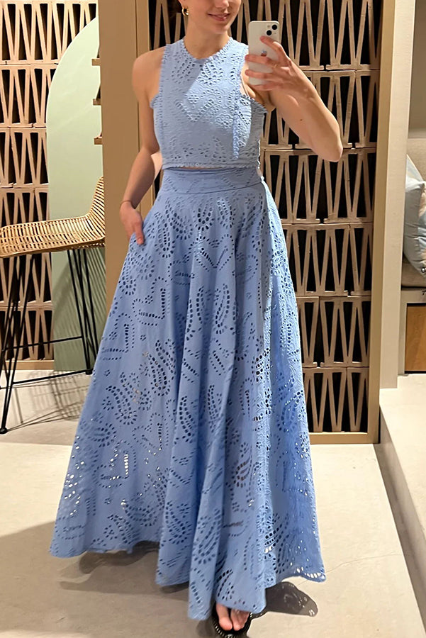 Emiliana™ | Dwuczęściowy zestaw z eleganckim topem i długą spódnicą