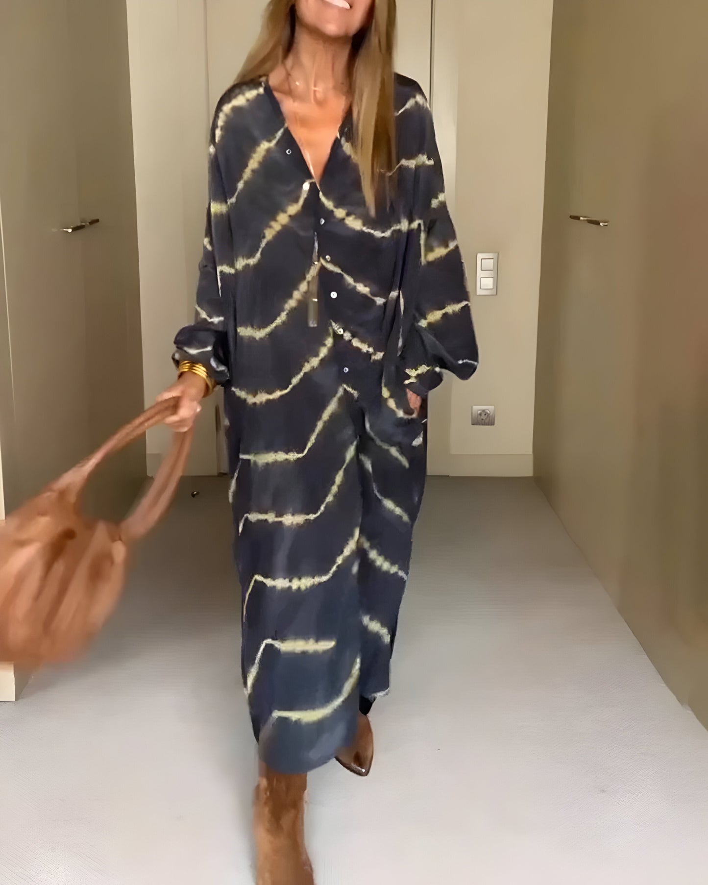 Dobromira™ | Boho maxi sukienka w paski