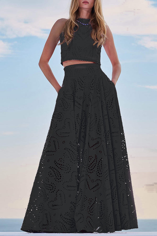 Emiliana™ | Dwuczęściowy zestaw z eleganckim topem i długą spódnicą