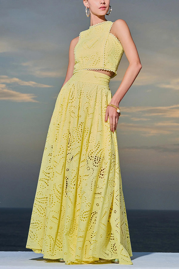Emiliana™ | Dwuczęściowy zestaw z eleganckim topem i długą spódnicą