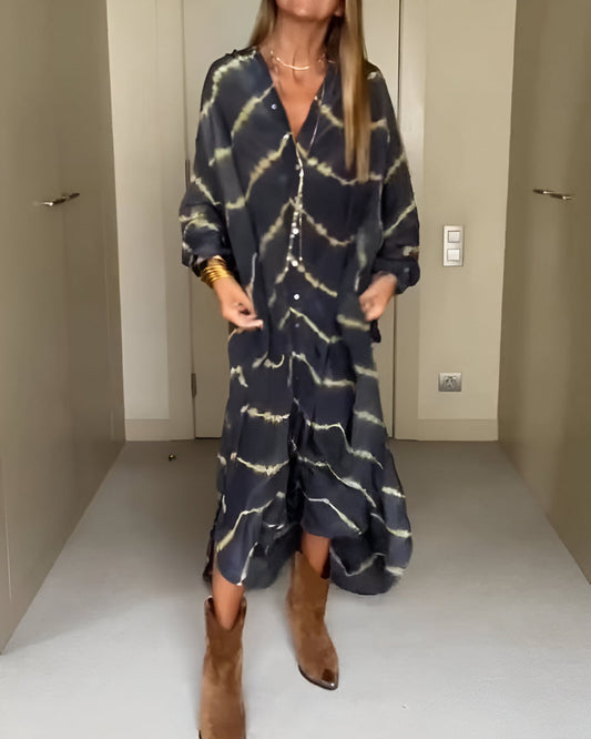 Dobromira™ | Boho maxi sukienka w paski