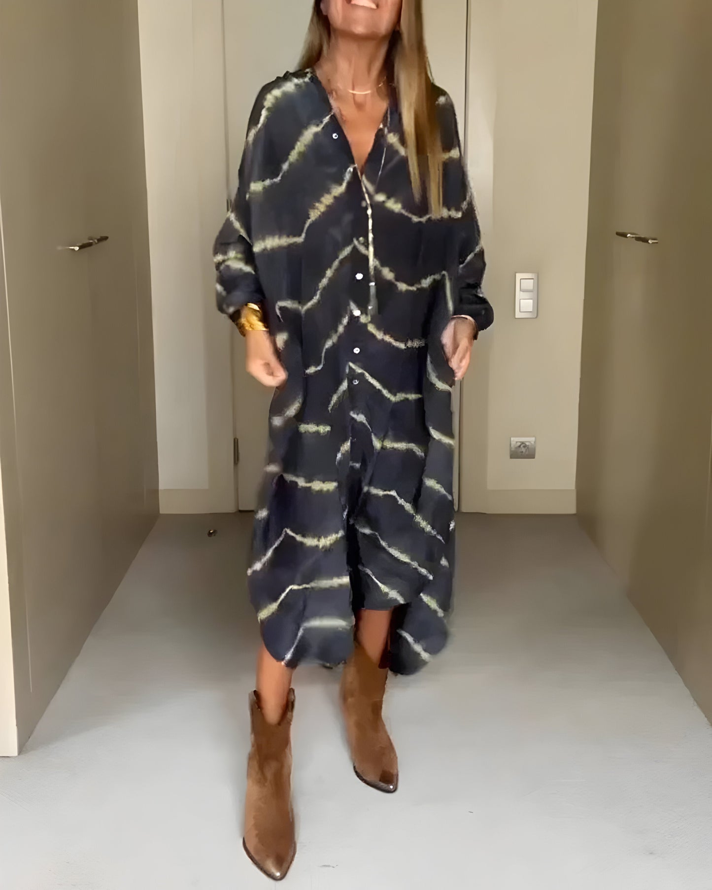 Dobromira™ | Boho maxi sukienka w paski
