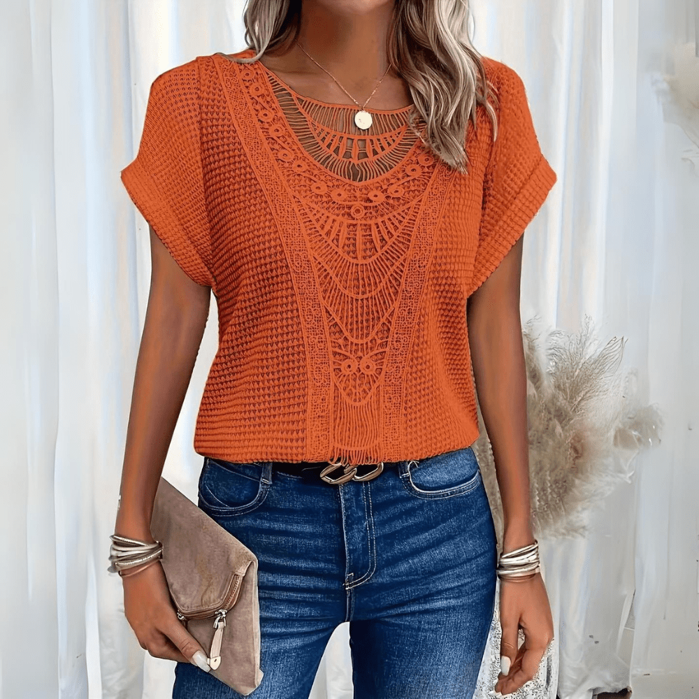 Mirabella™ | Bluzka w stylu Ibiza z koronkowymi detalami