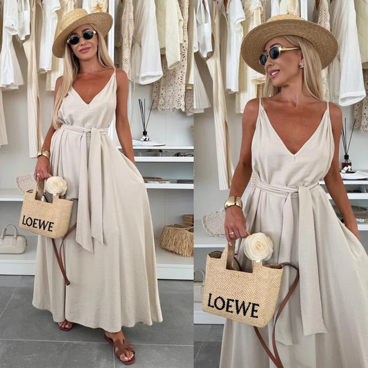 Delfina™ | Zwiewna sukienka maxi z wiskozy