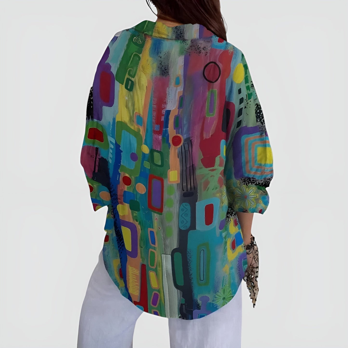 Leontyna™ | Stylowa bluzka z geometrycznym wzorem